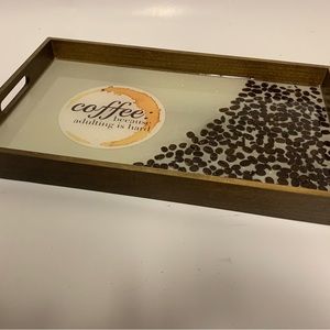 Resin coffee serving vanity multi use tray